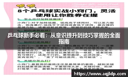 乒乓球新手必看：从意识提升到技巧掌握的全面指南